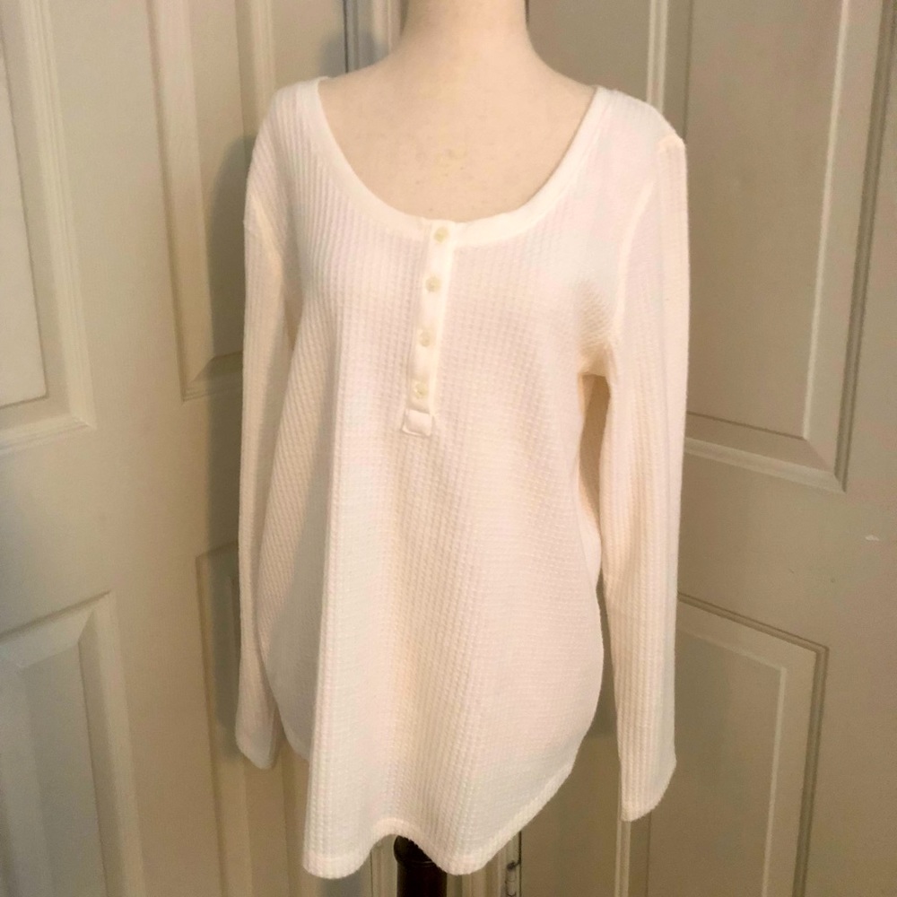 NWT. LOFT waffle knit long sleeve shirt.